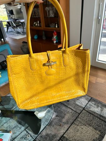 Longchamp ligne Roseau jaune,  35 x25. 45 cm avec les anses