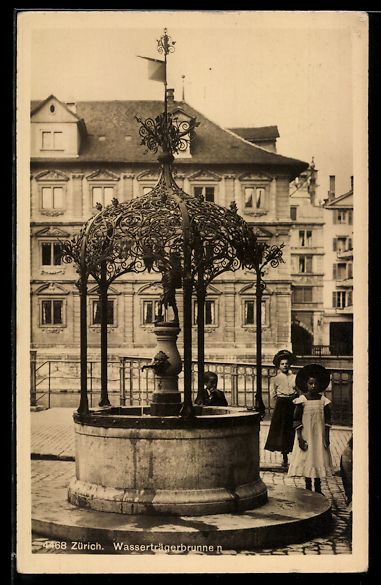 Cartes postales: Zürich, Wasserträgerbrunnen mit Kinder – D'occasion à Berlin par bartko-reher