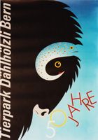 TIERPARK BERN BISON 50 JAHRE - 1987 Original Plakat