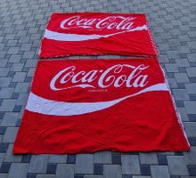 2* mal Bettanzug / Coca-Cola / Rot-Weiss / 200cm * 145cm