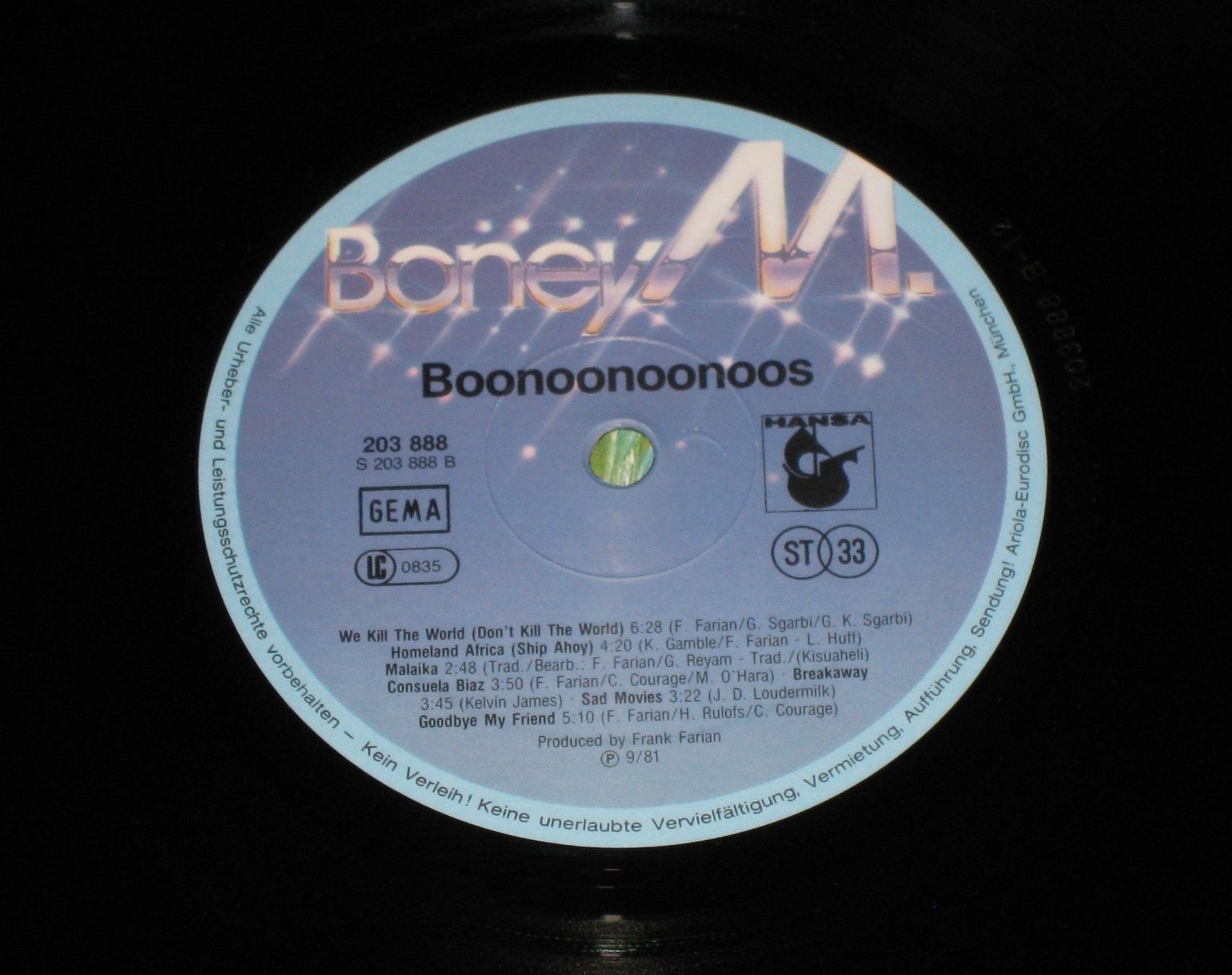 Dischi in vinile: LP - BONEY M - BOONOONOONOOS – Usato da Steckborn venduto da Quo7 2