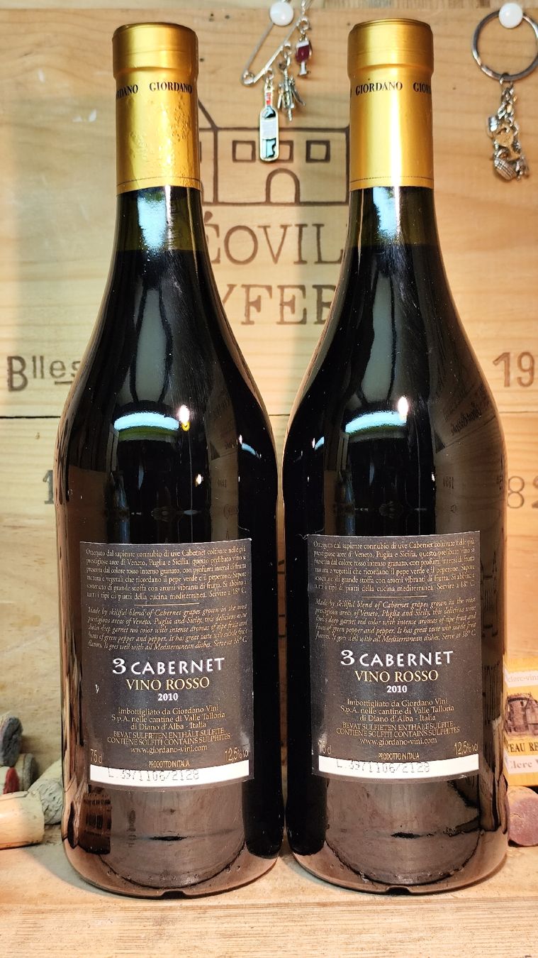 Vino: 2x 2010 Giordano Cabernet 3 – Nuovo e nell'imballaggio originale da Büsserach venduto da Vintage-vins 1