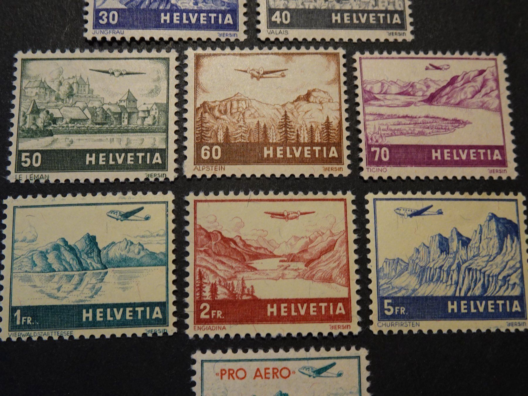 Tutti i francobolli: 1941 LANDSCHAFT/FLUGZEUG/PRO AERO/FARB., postfrisch – Nuovo (secondo la descrizione) da Eschenbach SG venduto da eDaisy 2