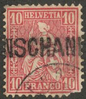CH - Sitz. Helvetia - Zst. Nr. 38 - Stabstempel Lunschania