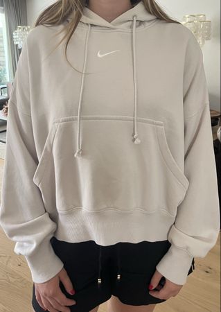 Beiger Kapuzenpullover Damen von Nike Grösse M