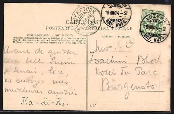 Cartes postales: Luzern, Teilansicht mit Kirche und den A – D'occasion à Berlin par bartko-reher 1