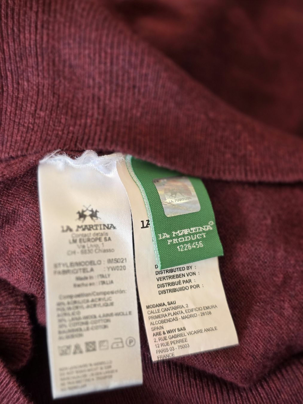 La Martina Maglioni & Felpe: La Martina Pullover L Bordeaux Ellbogenpatches – Nuovo (secondo la descrizione) da Zürich venduto da LIMAR 3