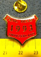 PÄNG HEATS 1993 SWITZERLAND BIKER PIN GOLDIG ROT GLASIERT
