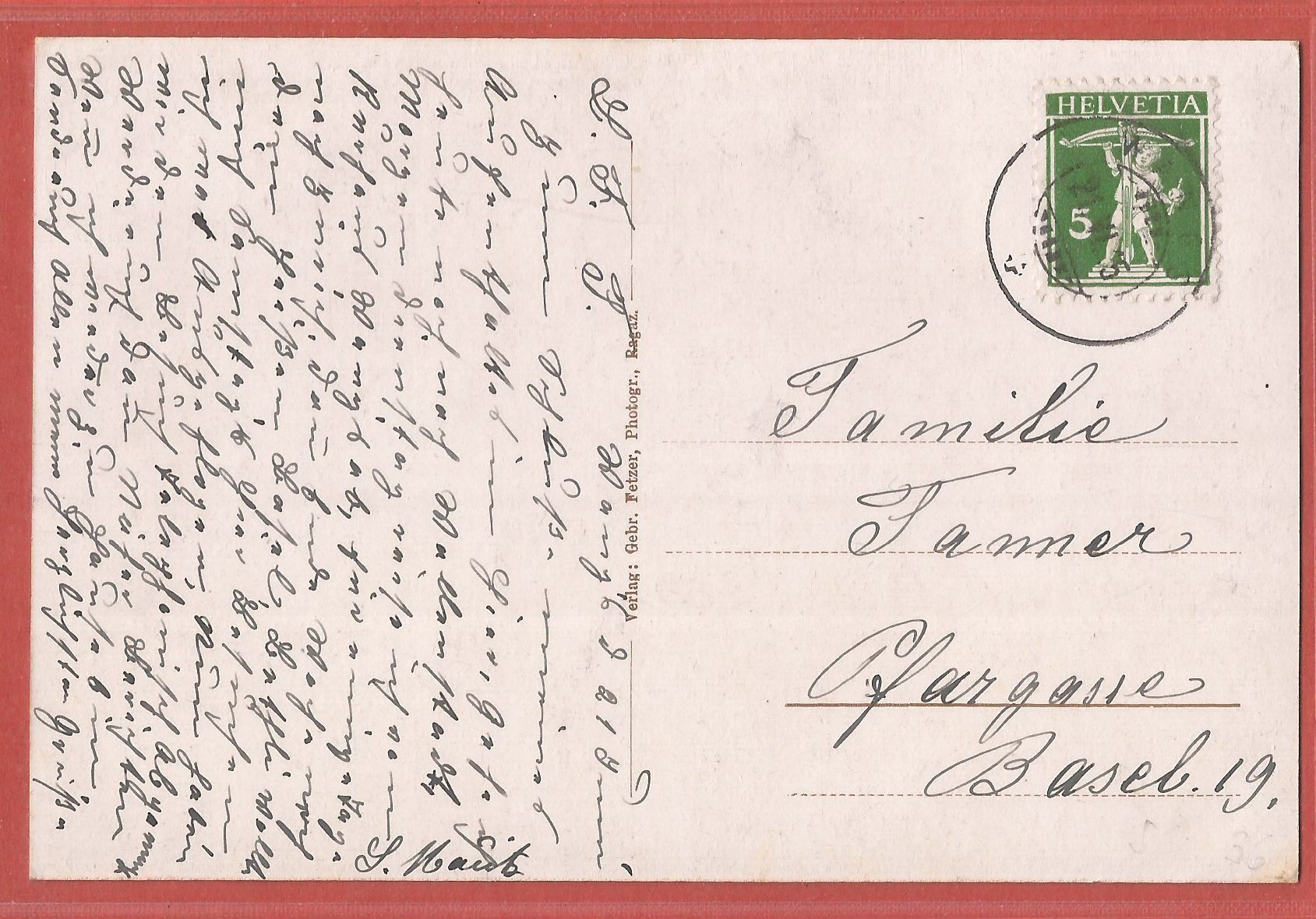 Cartoline postali: Wangs - Kurhaus und Volksbad - 1915 – Usato da Fislisbach venduto da Porano 1
