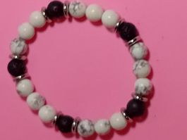 echt armband,lava und howalit,,,glanzig und matt