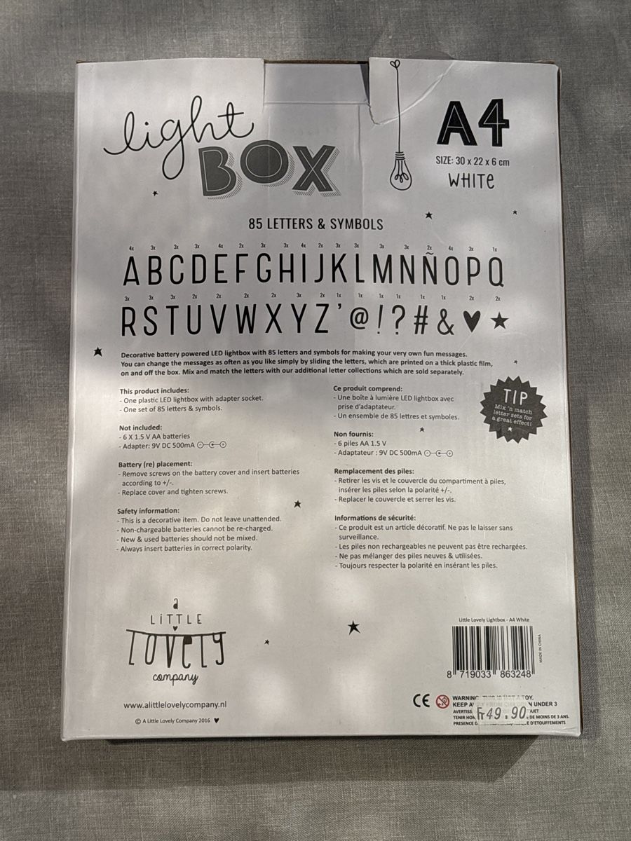 Tutte le decorazioni: Lightbox A4 weiss mit 2 Buchstaben Sets – Usato da Wabern venduto da est_jw6s 1