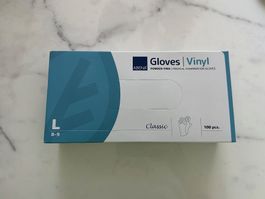 Einweghandschuhe Vinyl Classic Transparent Größe L,100 Stück