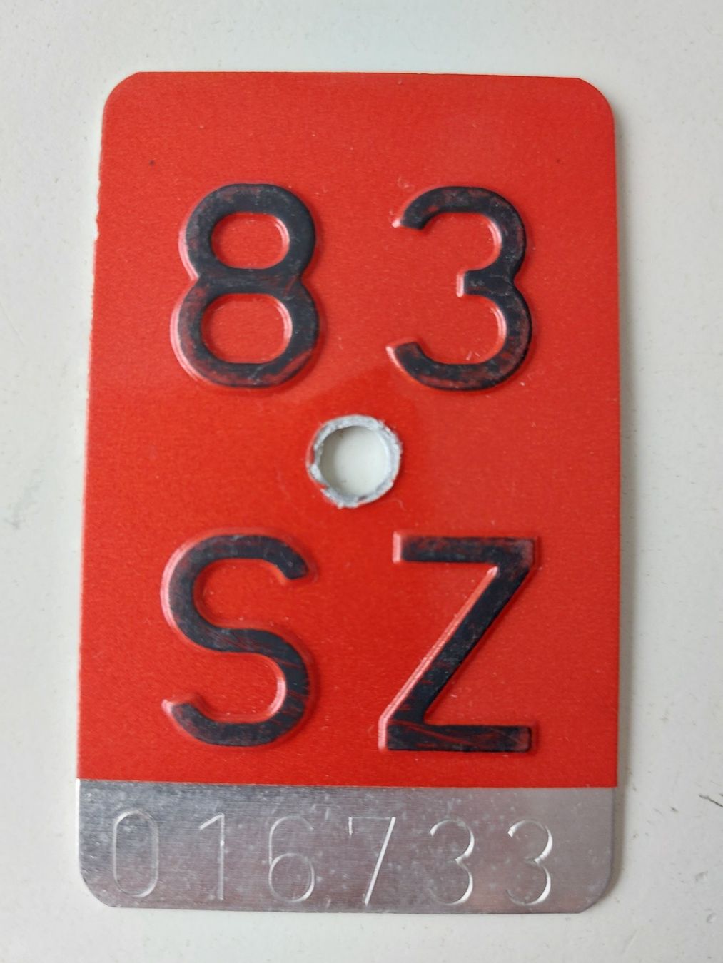 Sachs Insegne: Velonummer SZ 83 Mofanummer plaque Mofa – Usato da Schenkon venduto da Uhu007