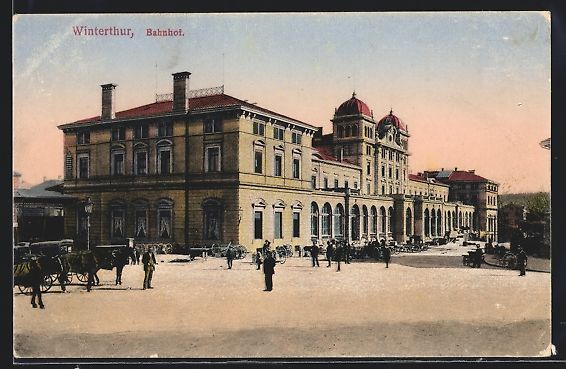 Cartoline postali: AK Winterthur, Bahnhof – Usato da Berlin venduto da bartko-reher