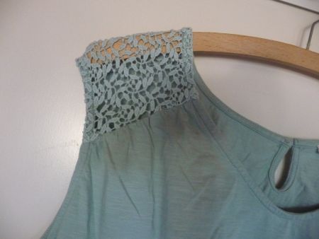 Sommerliches Shirt in Mint mit Spitze, Grösse 58/60 Ulla Pop