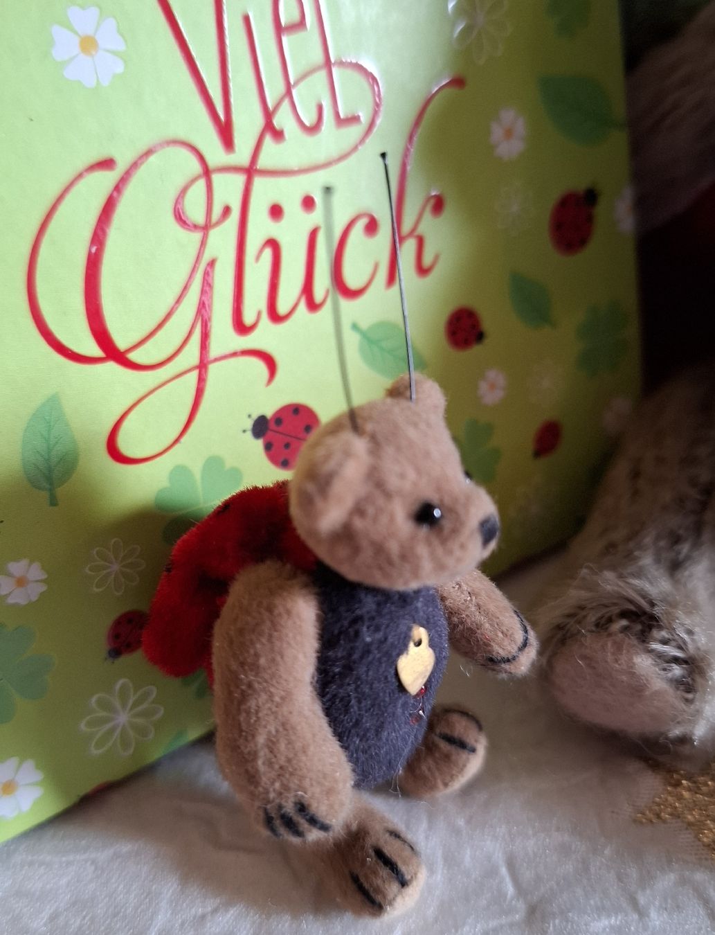 Tutte le decorazioni: 2 MARIENKÄFER TEDDY'S MIT DEKO MARIENKÄFER – Nuovo (secondo la descrizione) da Gretzenbach venduto da schibaya 7