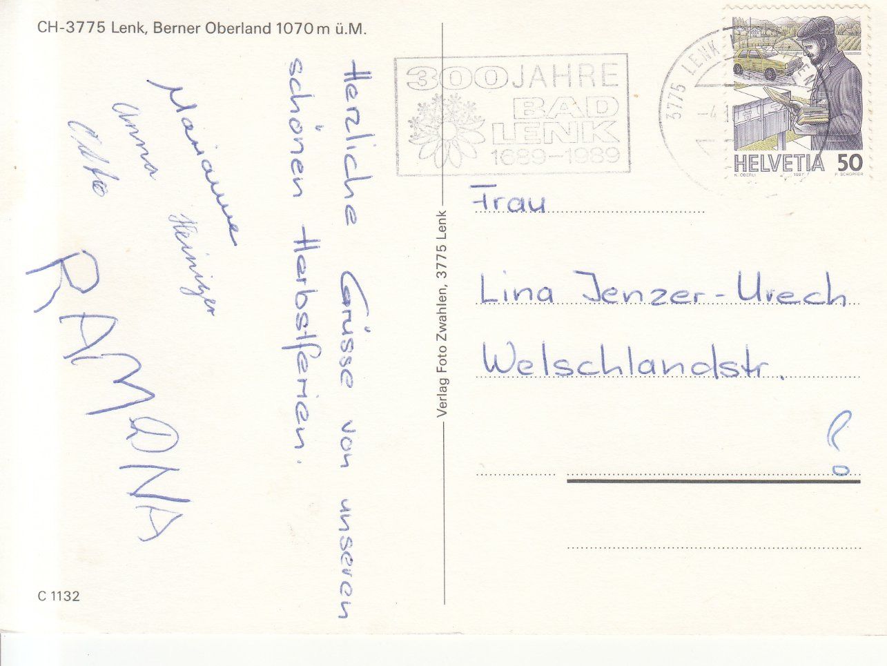 Cartes postales: Lenk 1989 – D'occasion à Bürglen TG par StampGraf 1