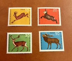 série de timbres d’Allemagne animaux 1966
