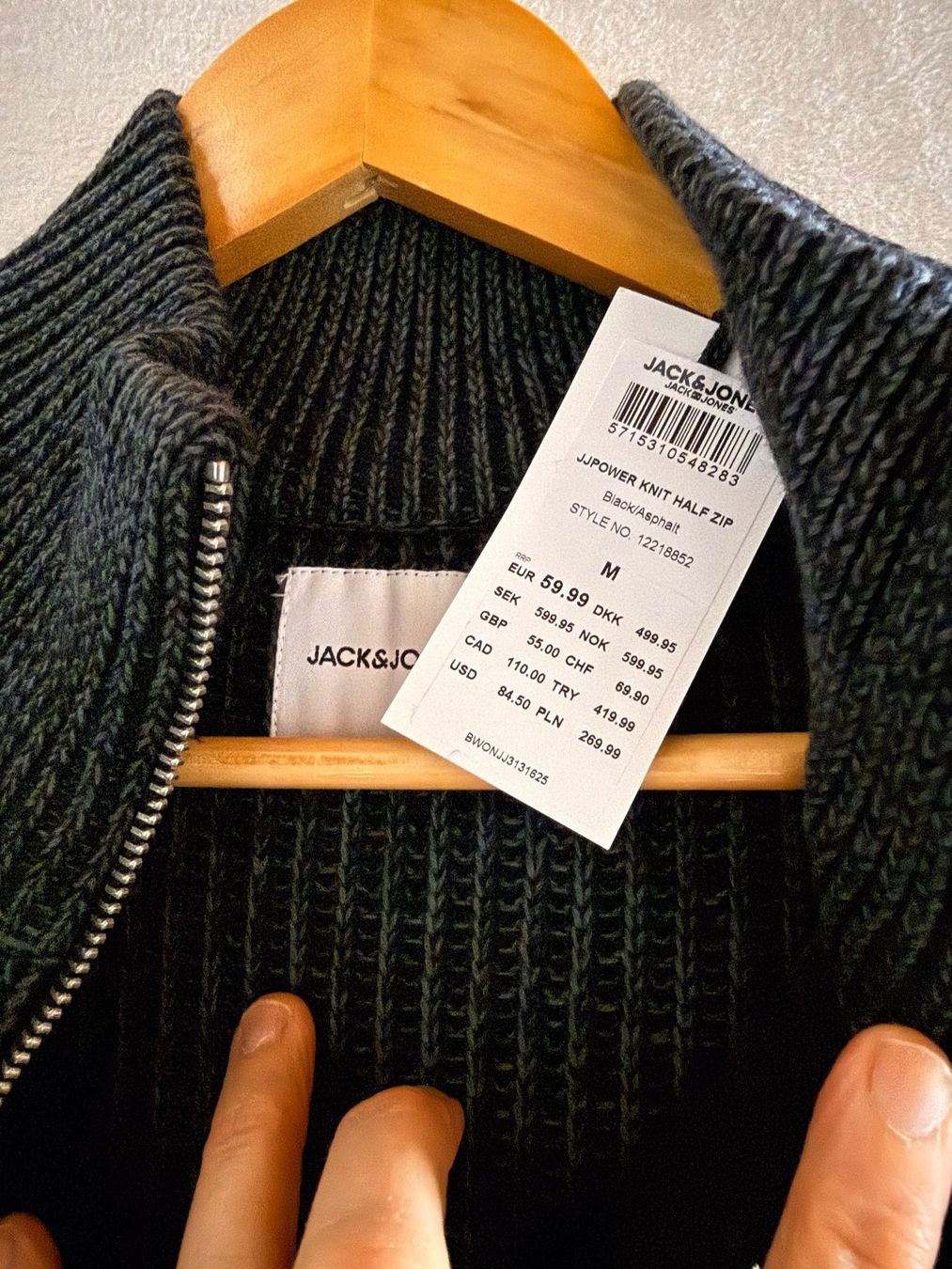 Jack & Jones Pulls & Sweat-shirts: JACK & JONES, Strickpullover JJPOWER, Gr. M, Schwarz/Grau – Neuf avec emballage d'origine à Rudolfstetten par gst_g7xl 5