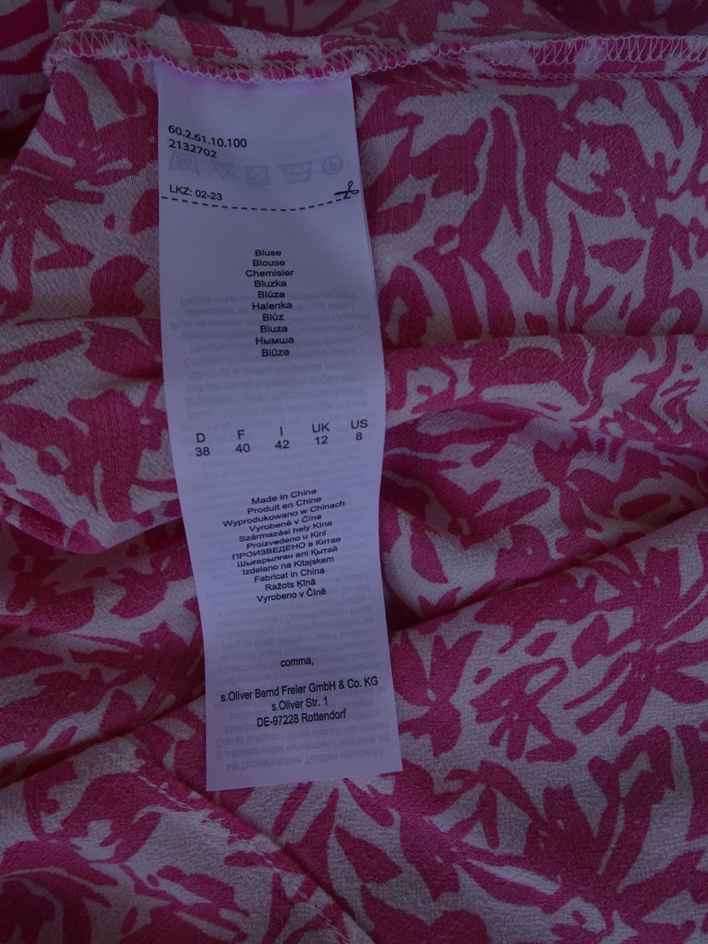 Comma Camicette: Bluse Comma pink weiss kurzarm Gr 38 – Usato da Winterthur venduto da blumeblau77 5