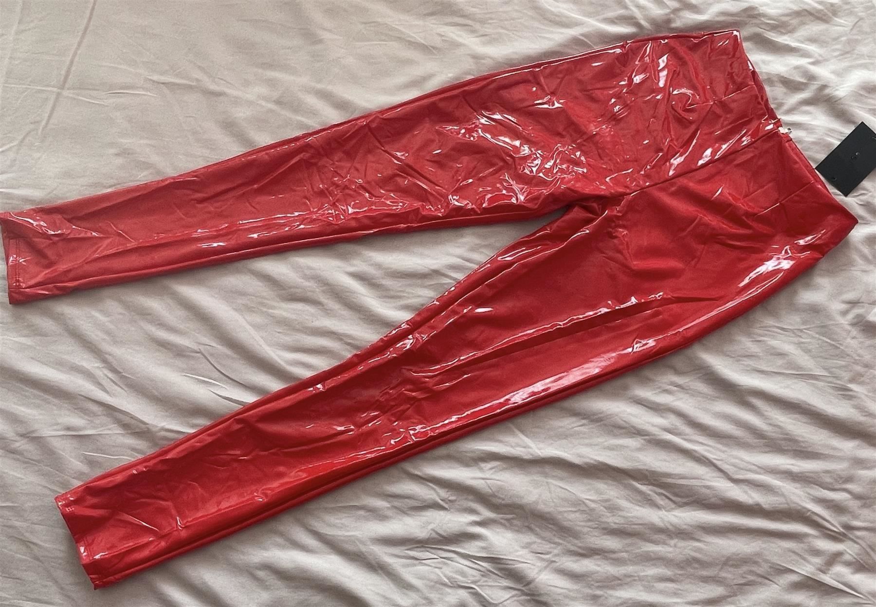 Leggings: Mega Vinyl Lack Leggings Rot – Nuovo e nell'imballaggio originale da Uetendorf venduto da Stoun 4