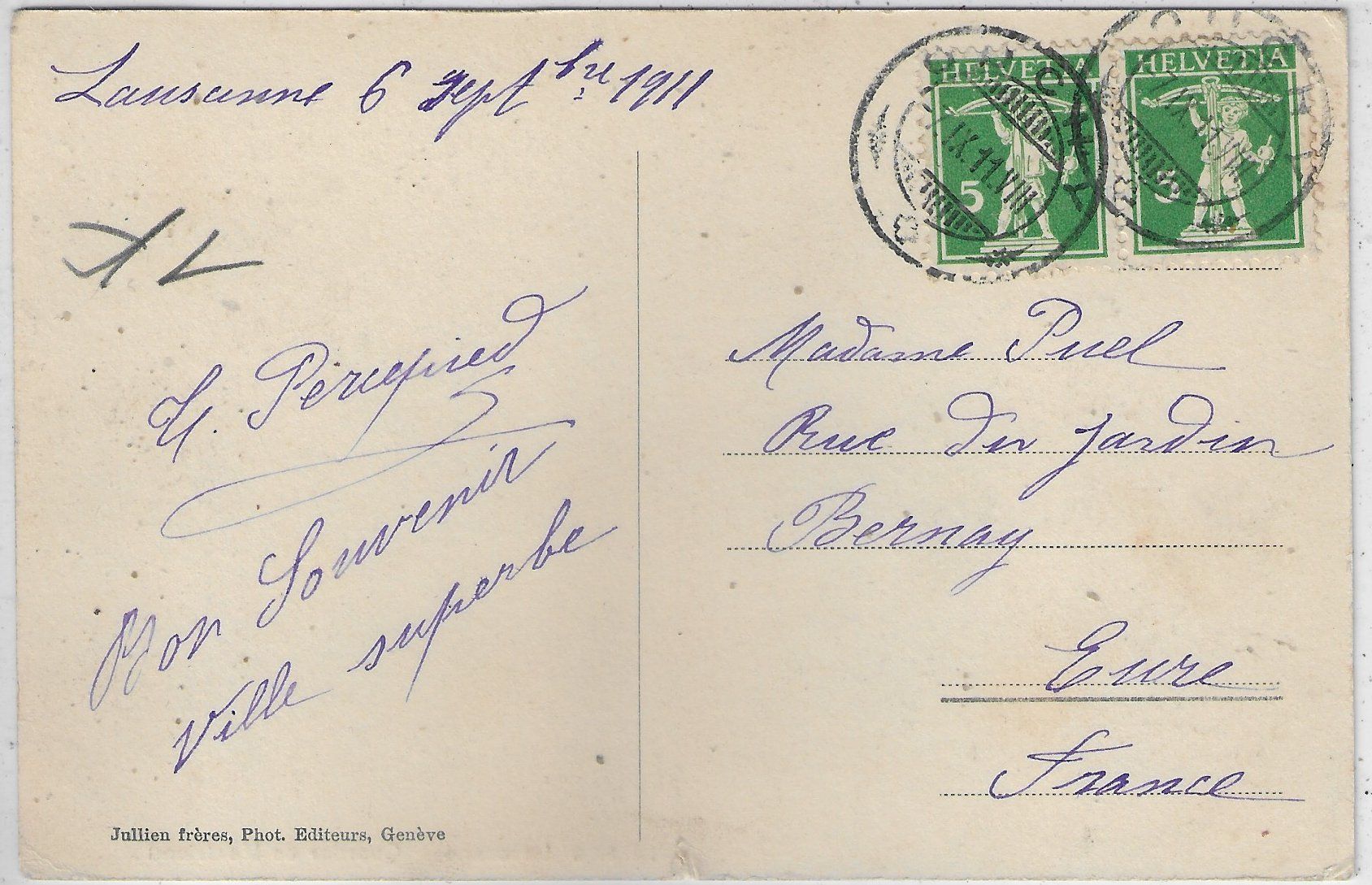 Cartoline postali: Lausanne - Quartier de Montriond – Usato da Ettingen venduto da Kartenplanet 1