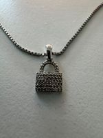 Kette mit Weissgold Schloss-Anhänger mit Diamanten