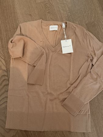Gant Pullover V-Ausschnitt beige Grösse XS neu mit Etikett