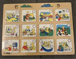 Tageszeiten Puzzle aus Holz, originalverpackt