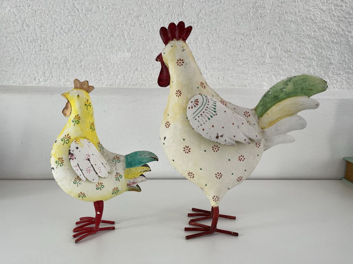 Figuren: 2 Hühner aus Metallblech  – Gebraucht aus Wetzikon ZH von seli03