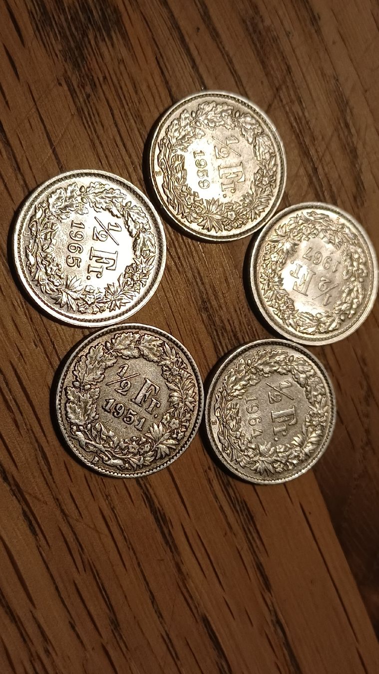 Tutti le monete: 5 X 50 Rappen Silber – Usato da Flawil venduto da Naphtali