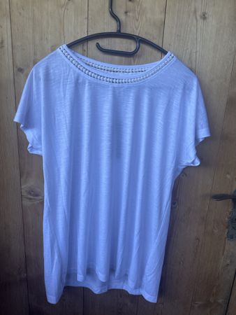 T-Shirt weiss Chicoree Grösse XL mit Spitze neu