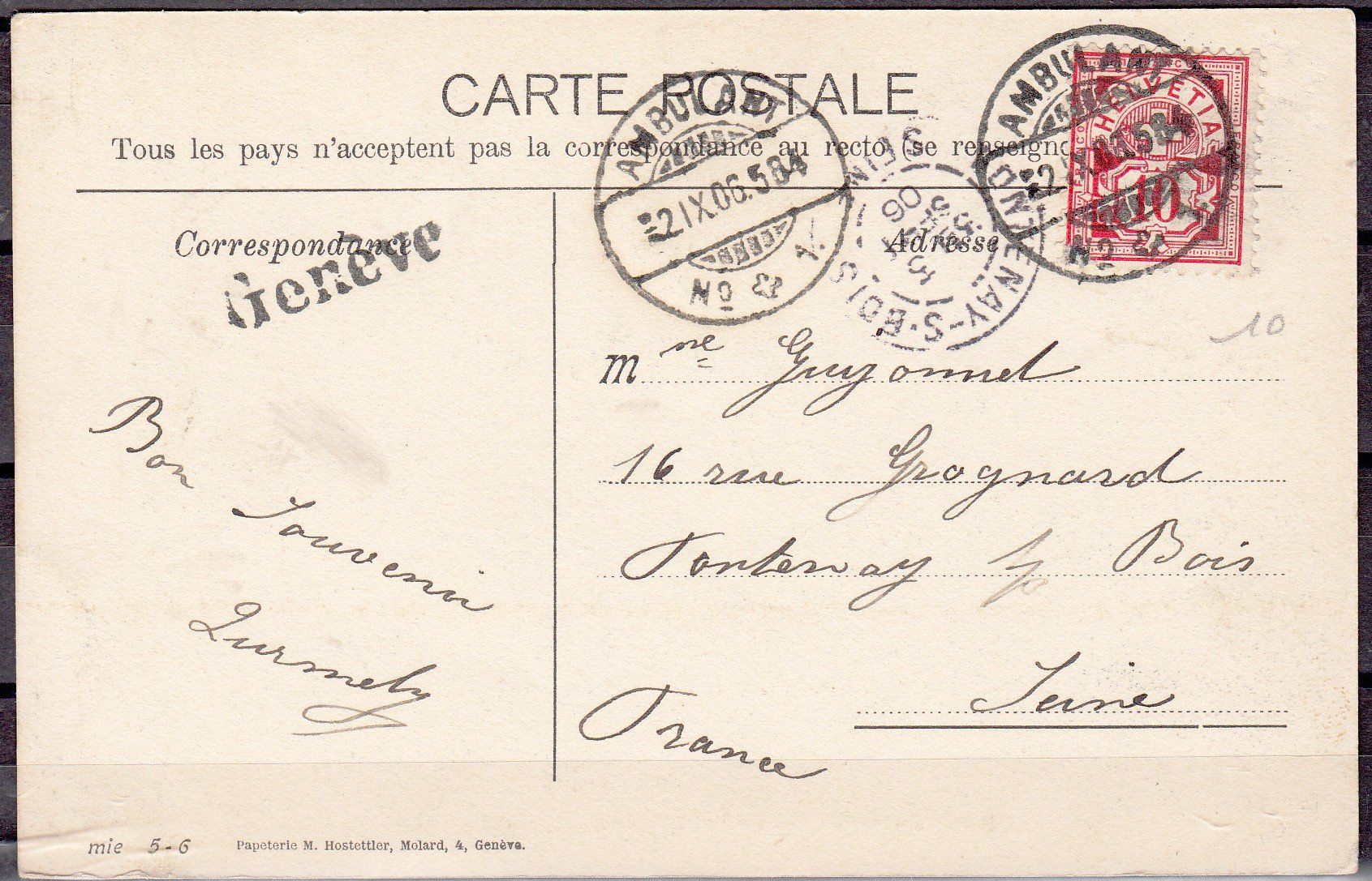 Cartoline postali: Ak Soir d/Orage Lac Leman GE – Usato da Herrliberg venduto da Lfrifda 1