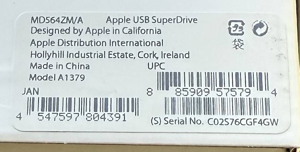 Lecteur multimedia & Streamer: Apple USB SuperDrive – D'occasion à Hallau par Foundit 2