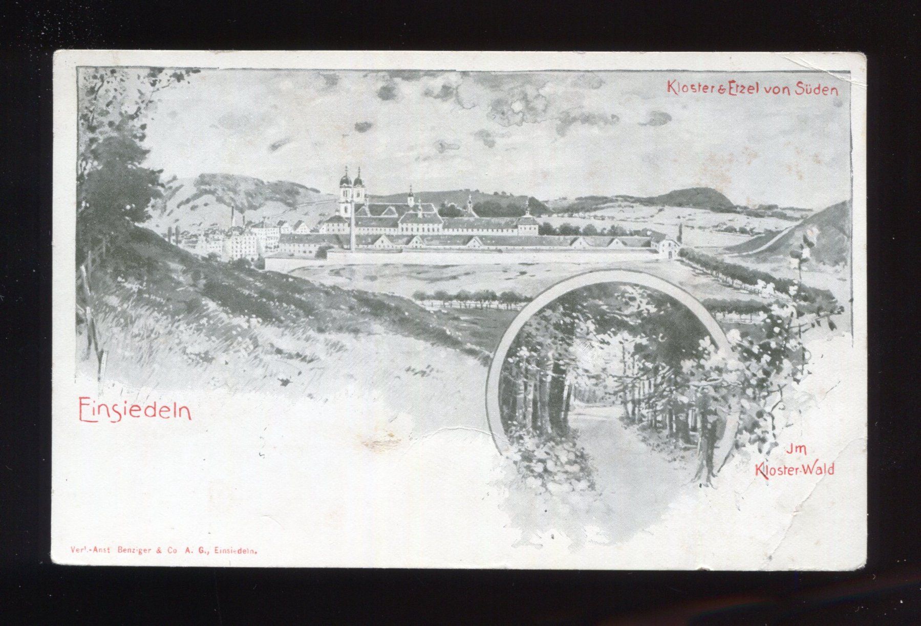 Cartoline postali: Einsiedeln, Kloster, Kloster Wald – Usato da Aarau venduto da Elmaar41