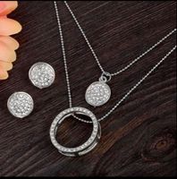 Schmuckset Kette + Ohrringe, Strass Silberfarben, Neu!