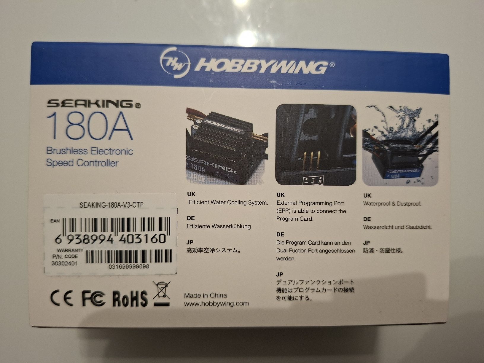 Hobbywing Modellismo RC: Hobbywing Brushless Regler 180A ( Boote bis 130cm. – Nuovo e nell'imballaggio originale da Schattdorf venduto da mamo1952 1