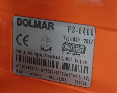 Dolmar Scies: Dolmar Kettensäge PS6400 – Neuf (Voir description) à Hersiwil par Agrimech 1