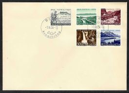 1954, B66-70, Serie auf FDC, deutsch, SBK 100.00 (15137)