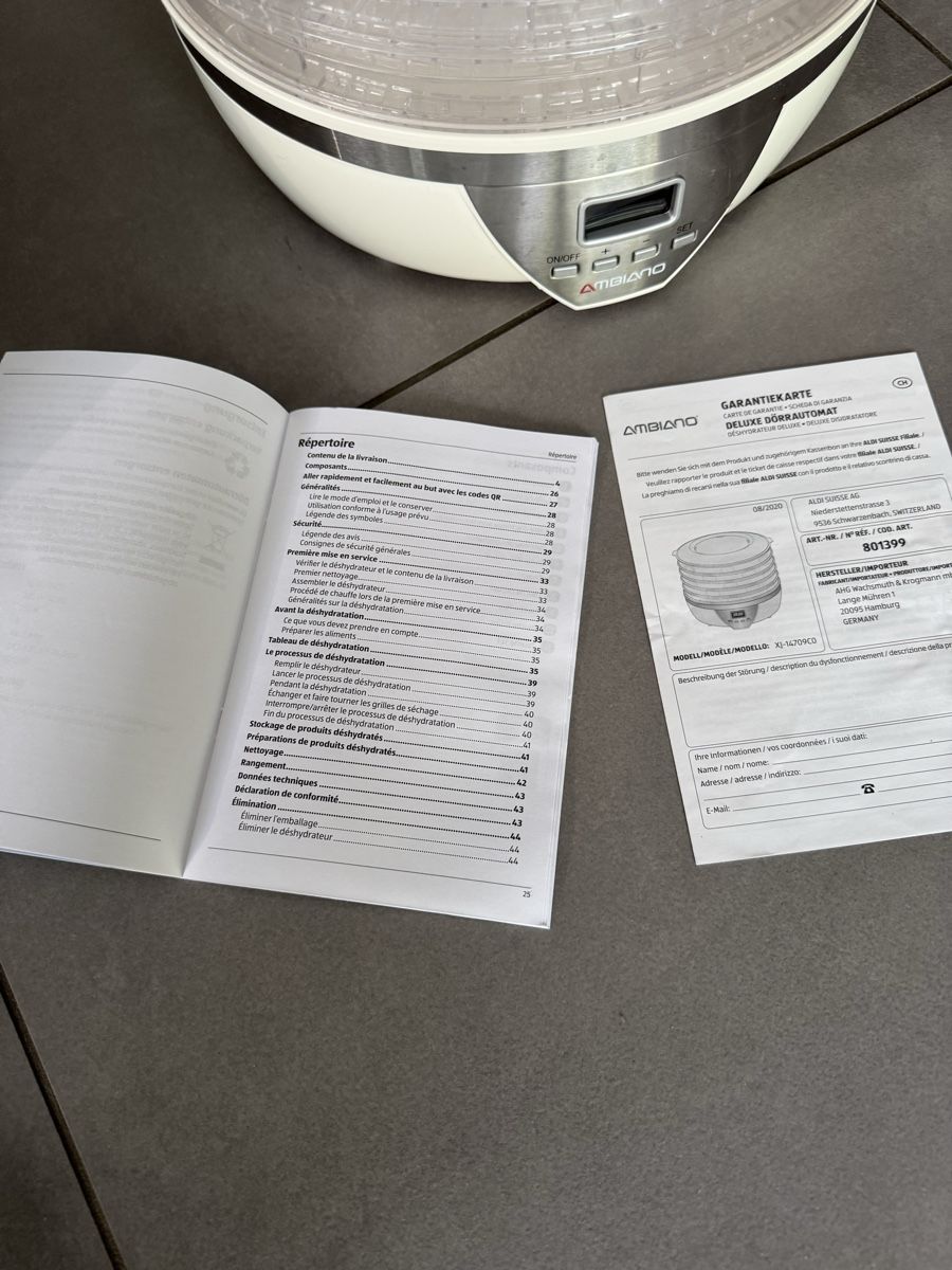 Fours: Déshydrateur DELUXE 350W – D'occasion à Châtel-St-Denis par Tymlou 1