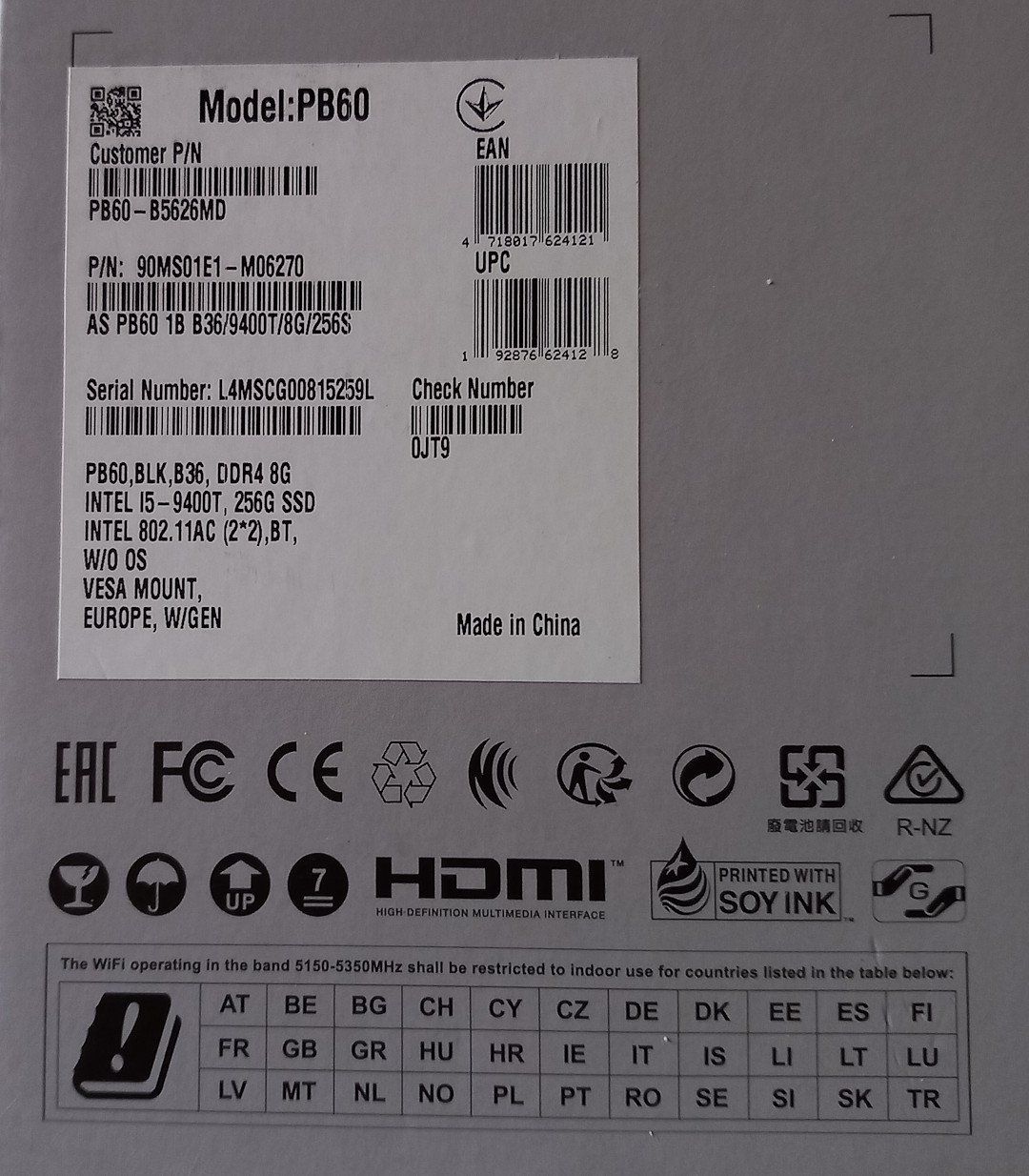 Asus PCs: Asus Mini PC PB60 – Gebraucht aus Fahy von Bm31 1