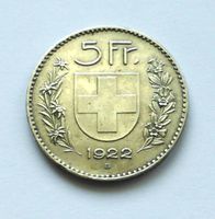 Grosser 5 Franken 1922 - 104 Jahre alt  !