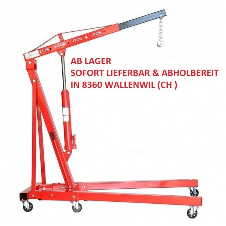 Kräne: 06164 - Werkstattkran 2000 kg Motorheber Getriebeheber – Neu und originalverpackt aus Wallenwil von toesstal-vertrieb