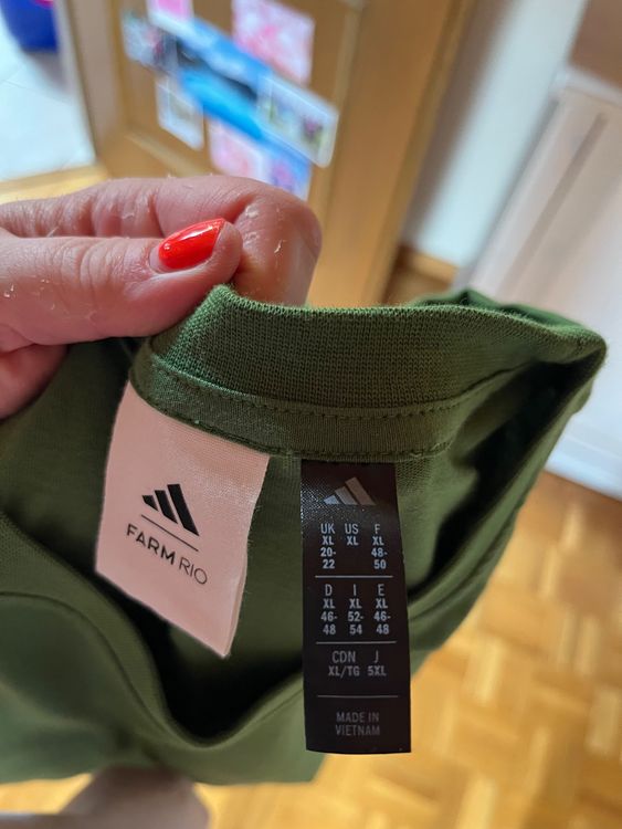 T-shirt femme Adidas Farm Rio vert perroquets tbe XL (D&amp;#39;occasion) à ...