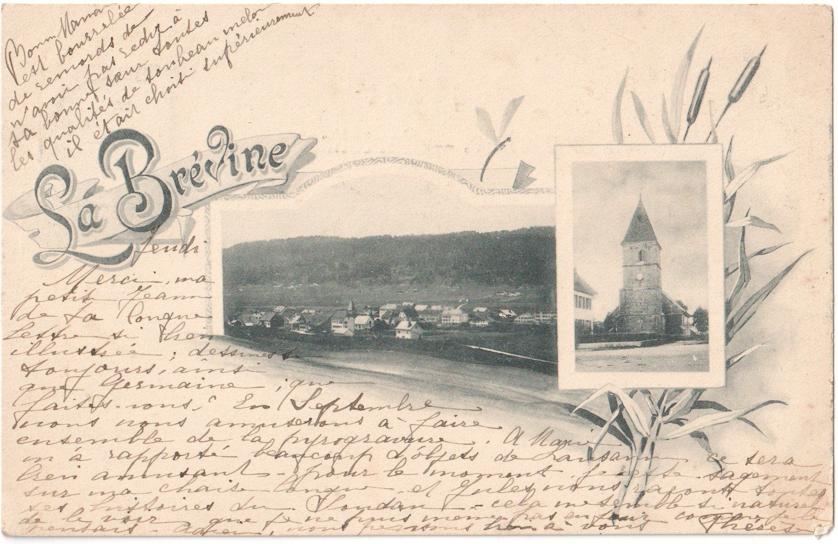 Cartoline postali: LA BRÉVINE: cpa 2 images 1900 – Usato da Engelburg venduto da Swisscards