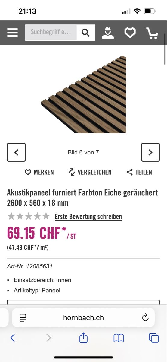 Altri accessori: Akustikpaneel Eiche geräuchert,Neu! – Nuovo (secondo la descrizione) da Kriens venduto da g_b_mk7j 6
