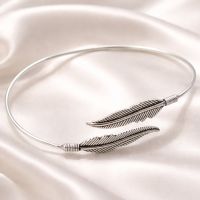 Armreif Silber 925 Feder Armspange Sterlingsilber modern