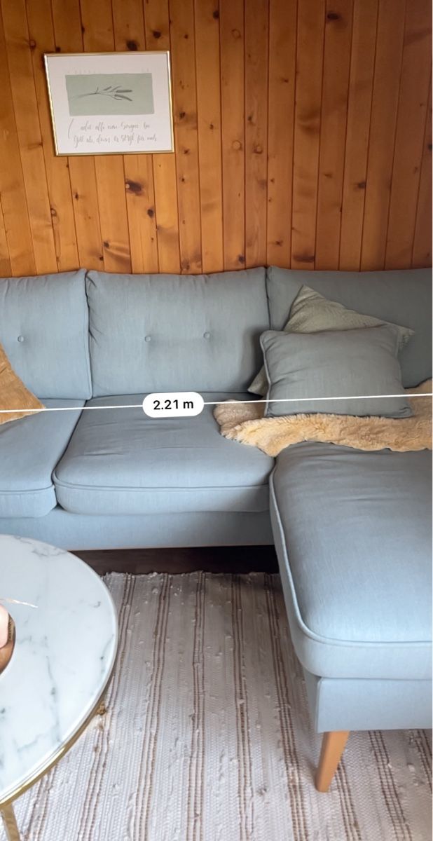 Sofas: Ecksofa hellblau 221x154cm guter Zustand – D'occasion à Gunten par tubatubak 3