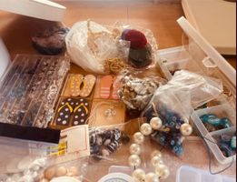 Basteln: Mosaiksteine, Perlen, Schmuckteile, Makramee Set