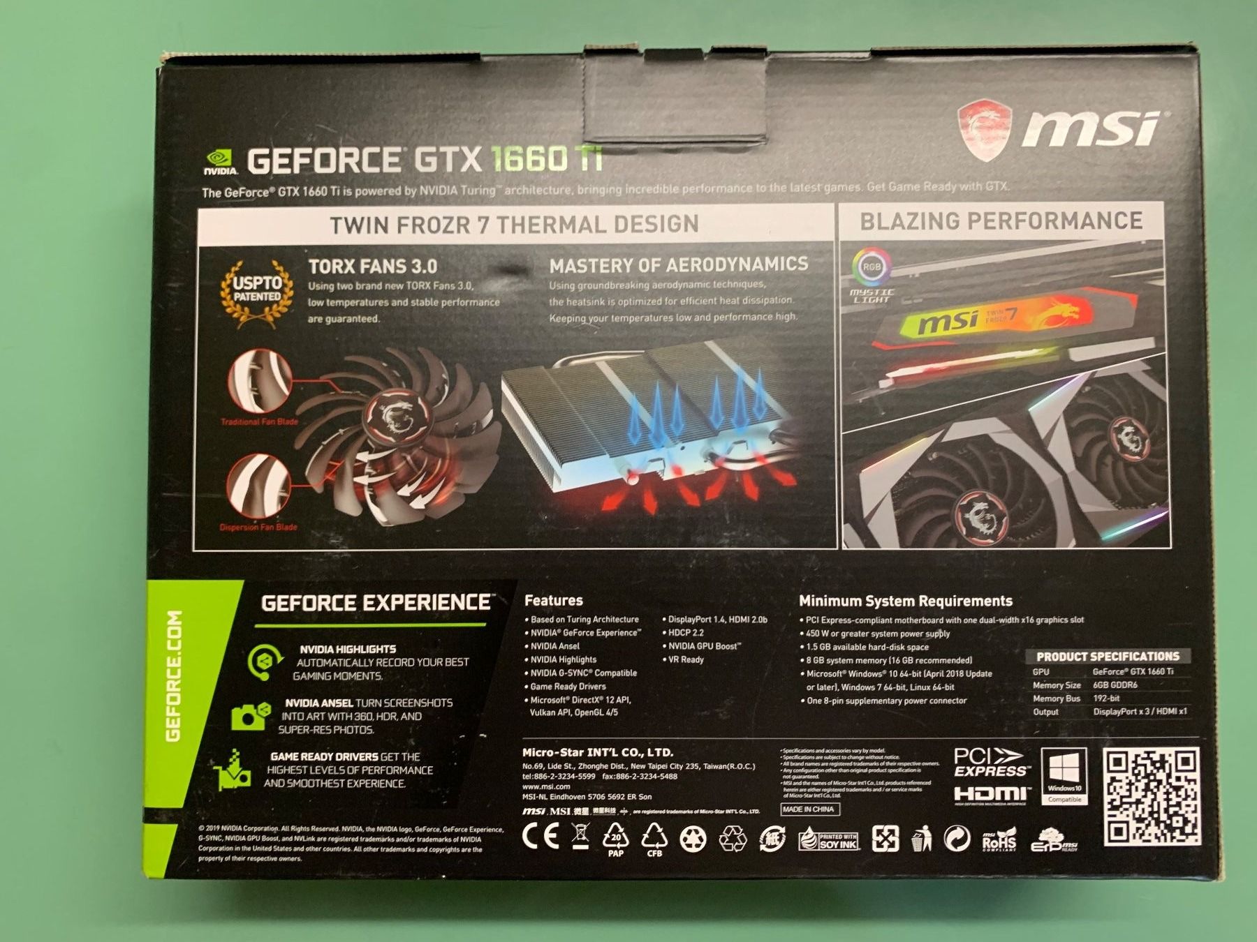 Nvidia Grafikkarten: MSI GTX 1660ti Gaming X – Gebraucht aus Lausanne von  4
